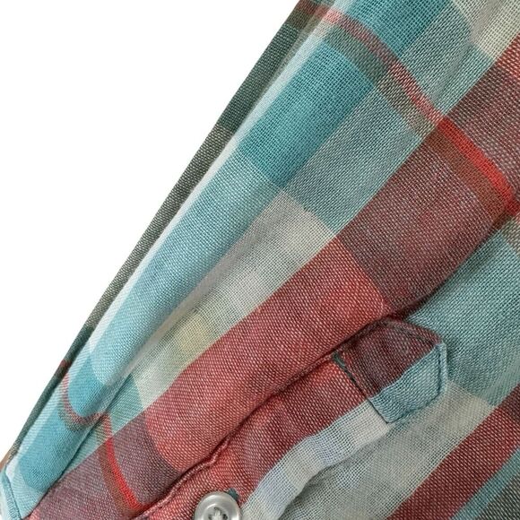 Tribal Brand Large Button Flannel Shirt Plaid Long Sleeve Roll Tabs Womens - Picture 14 of 16
